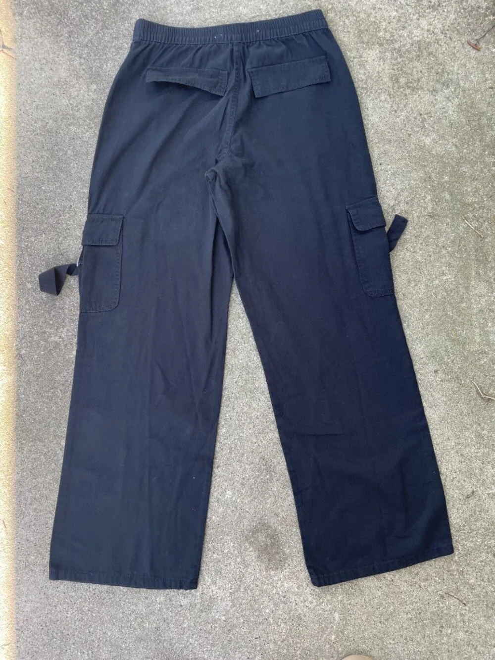 Tinseltown Black Cargo Pants Womens 7 9 M Wide Leg Baggy Y2K Utility 100% Cotton